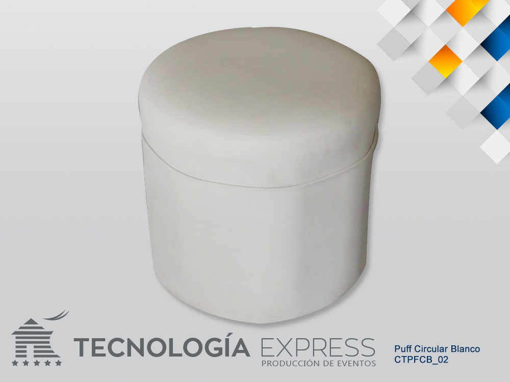 Puff Circular Blanco 